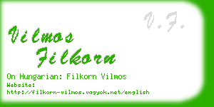 vilmos filkorn business card